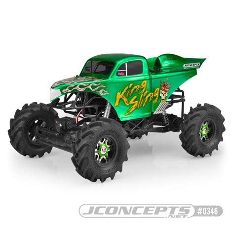 LiveRC - New JConcepts King Sling monster truck body, Fling King tires and Dragon wheels