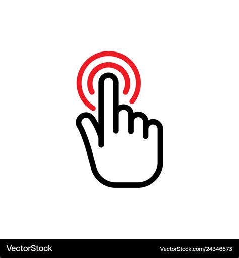 Hand click button Royalty Free Vector Image - VectorStock