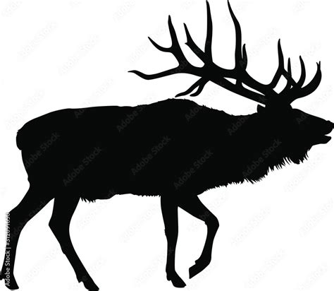 A vector silhouette of a large bull elk bugling. Stock Vector | Adobe Stock