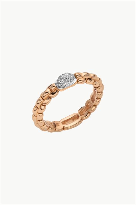 Ring with diamond pave' - FOPE Pave Diamond Ring, Pave Diamonds, Tiny Rings, White Gold, Yellow ...