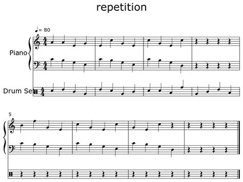 repetition - Sheet music for Piano