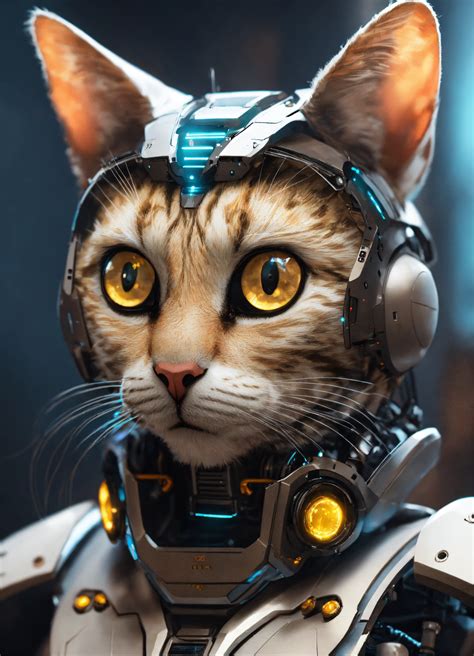 Lexica - Humanoid robot cat, highly detailed, concept art, ultra ...