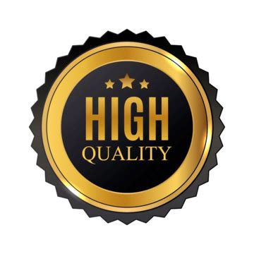 High Quality PNG Image, Golden High Quality Member Universal Badge ...