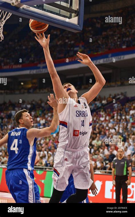 Nikola Jokic. Serbia Basketball National Team. FIBA OQT Tournament, Belgrade 2016 Stock Photo ...