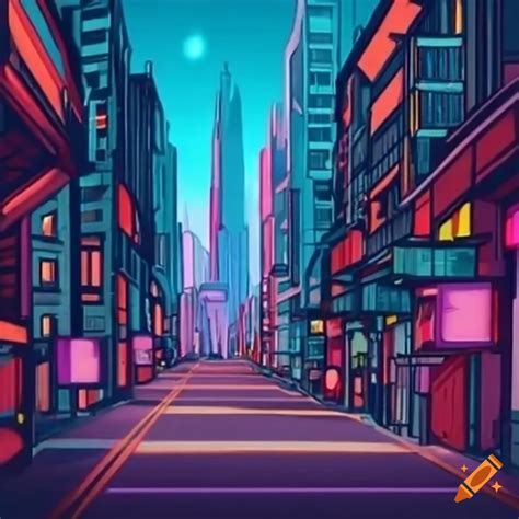 Empty futuristic urban streets on Craiyon