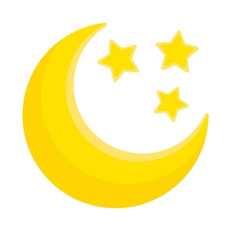 Premium Vector | Moon and stars closeup icon Abstract moon Yellow moon and stars isolated on ...