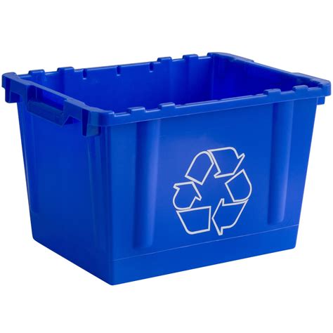 Blue Recycling Bin: Lavex Janitorial 14 Gallon Blue Curbside Recycling Bin