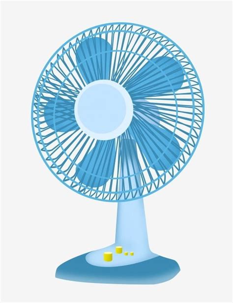 Electric Blue Electric Fan Illustration PNG and PSD