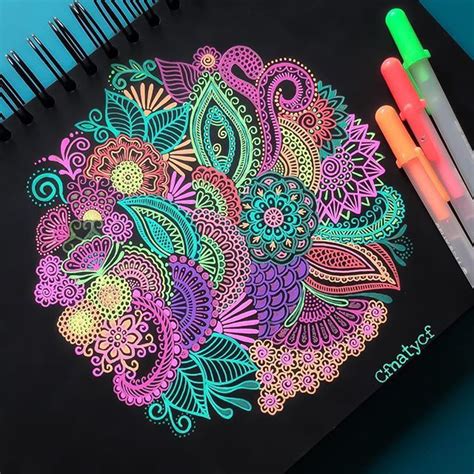 Returns to gellyroll pens... #mandala#drawing#illustration#gellyroll# ...