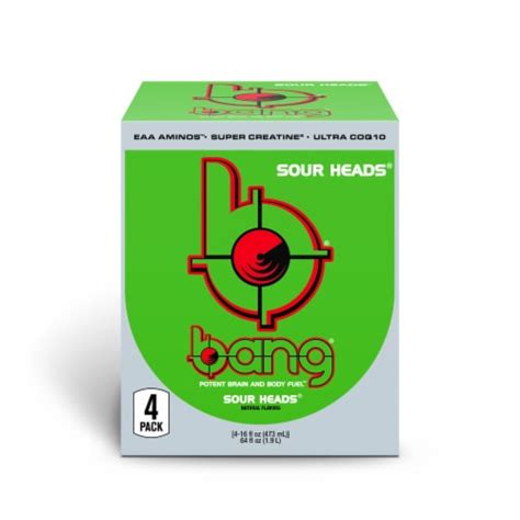 Bang® Sour Heads Energy Drink Multipack Cans, 4 pk / 16 fl oz - Fry’s ...