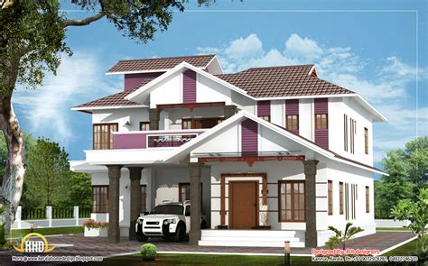 Beautiful Duplex House - 2404 Sq. Ft. - Kerala home design and floor plans