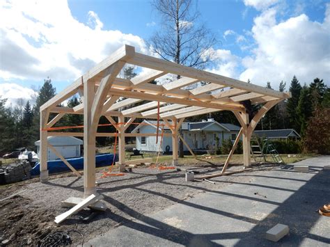 Carport April 2017 — Swedish Timber Frame | Timmerstomme, Pergola, Hus