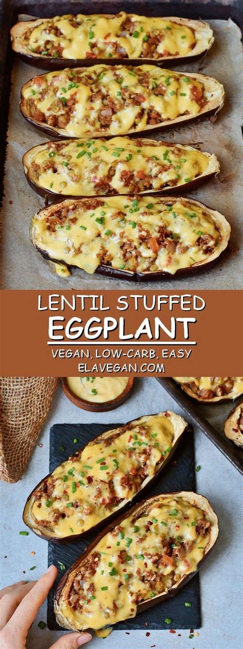 Vegan Stuffed Eggplant With Lentils | Easy Recipe - Elavegan | Vegan ...