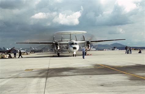 A US Navy (USN) E-2C Hawkeye, Carrier Airborne Early Warning Squadron ...