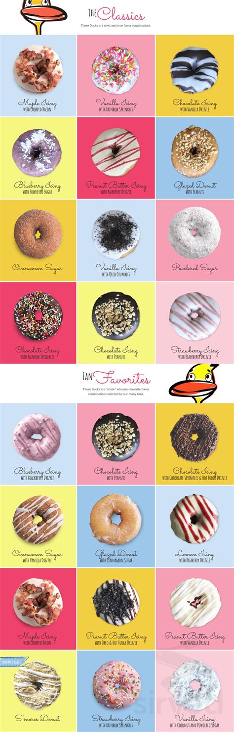 Duck Donuts menu in Chattanooga, Tennessee, USA