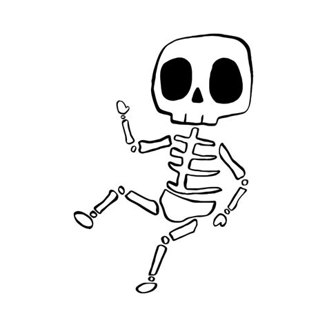 Vector illustration of Halloween Skeleton cartoon line on white background. 11500739 Vector Art ...