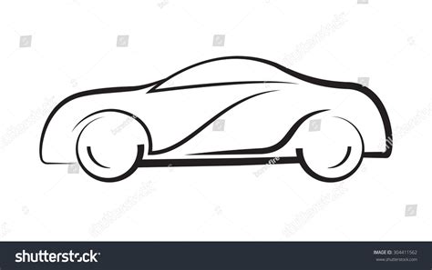 Car Side View Line Outline Silhouette Stock Vector (Royalty Free ...