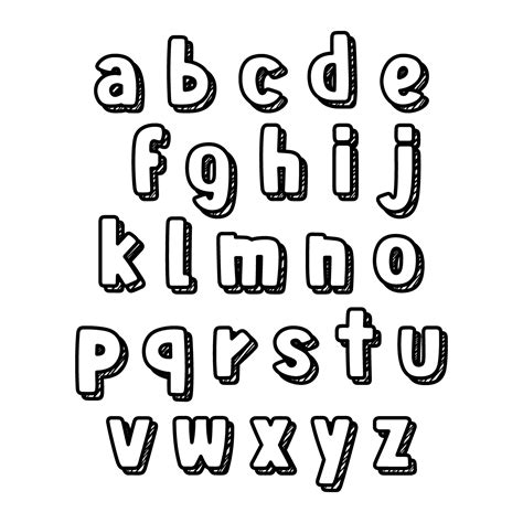 Cute Alphabet Lowercase with Shadow. Lovely letter design for decoration. Vector Illustration ...