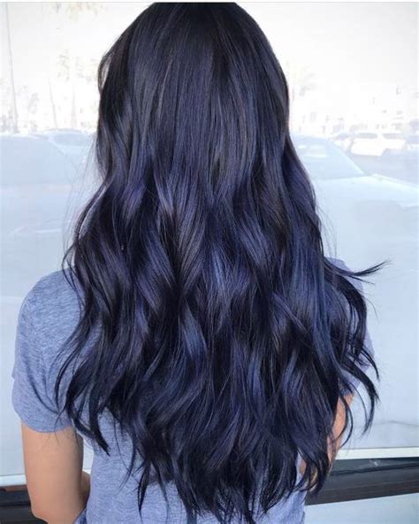 Dark Metallic Blue | Hair color blue, Dark blue hair, Hair color for black hair