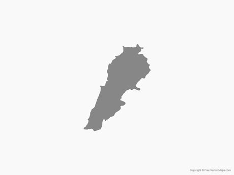 Printable Vector Map of Lebanon -Single Color | Free Vector Maps