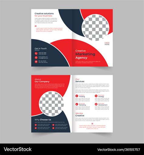 Creative bi fold brochure design Royalty Free Vector Image