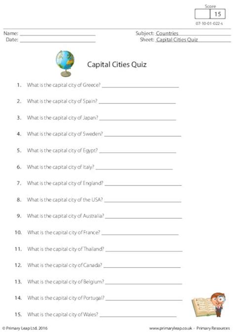 Capital Cities Quiz