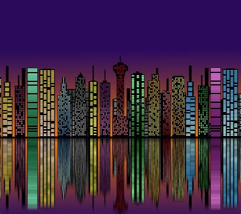 City At Night. Buildings Silhouette. Stock Illustration - Illustration of panorama, places: 35021850