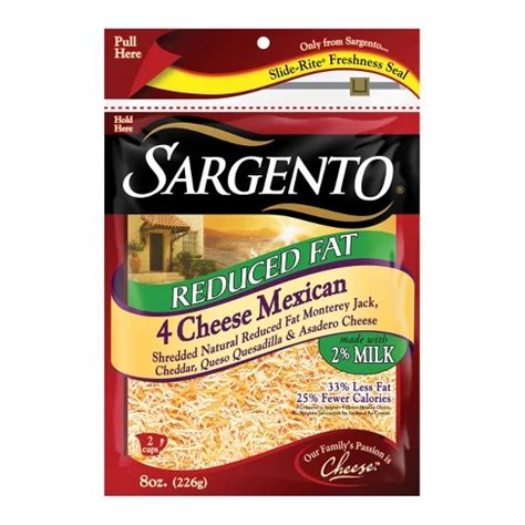 Sargento® Reduced Fat 4 Cheese - Mexican Shredded Cheese - 8oz : Target