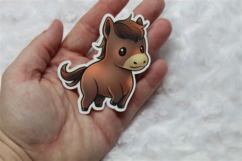 Super Kawaii Horse Sticker Adorable Hoovestock Friend-for | Etsy