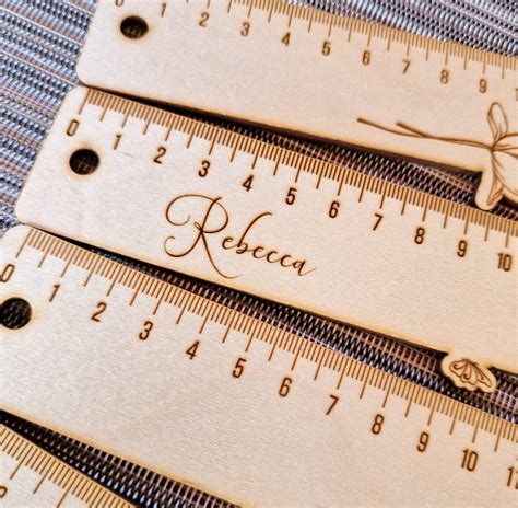 Personalized Wooden Ruler Custom Ruler Laser Cut Ruler - Etsy