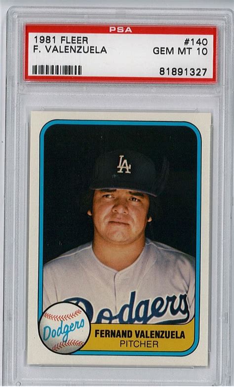 1981 Fleer #140 FERNANDO VALENZUELA Rookie RC LA Dodgers PSA 10 GEM MINT | eBay | Valenzuela, La ...