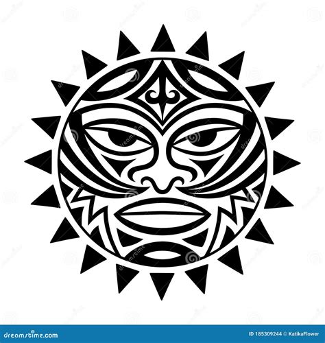 Ethnic Symbol-mask of the Maori People - Tiki. Thunder-like Tiki is Symbol of God Stock Vector ...