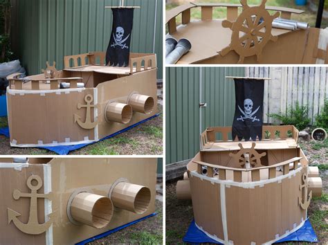 Cardboard Pirate Ship | Cardboard pirate ship, Pirate ship, Pirate ships diy