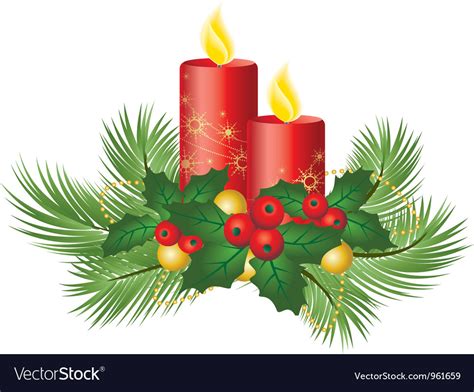 Christmas candles Royalty Free Vector Image - VectorStock