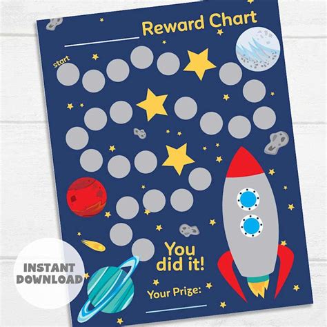 Printable Outer Space Reward Chart Planets Sticker Chart | Etsy Printable Reward Charts, Rewards ...