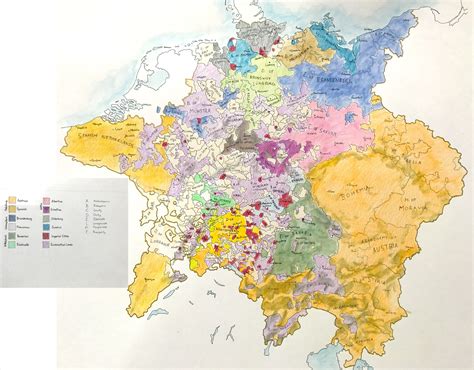 Hand Drawn Map of the Holy Roman Empire in 1648 by HomemadeMaps on DeviantArt