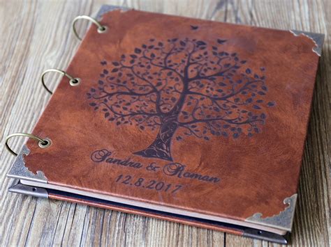 12x12 inches Personalized Engraved Leather Photo Album /Custom