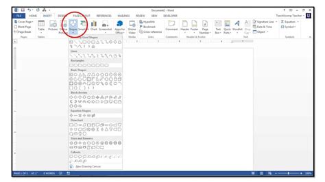 How to Insert Shapes into Microsoft Word 2013