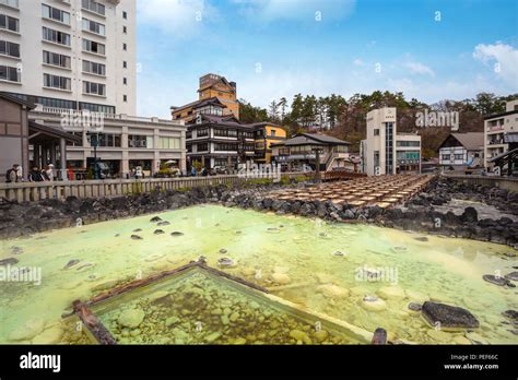 Yubatake Hotspring at Kusatsu Onsen in Gunma, Japan Stock Photo - Alamy