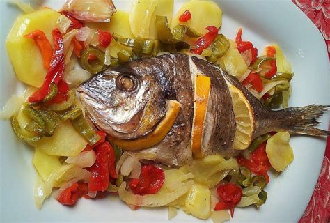 Dorada al horno con verduras - Las recetas de Maria Antonia