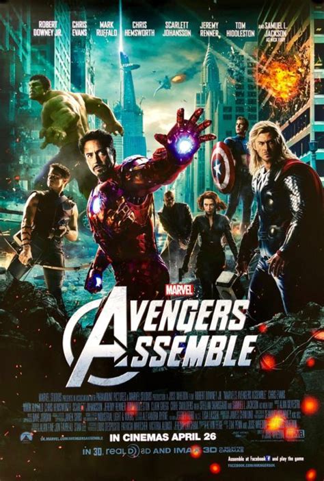 Original Avengers Assemble Movie Poster - Thor - Hulk - Iron Man - Marvel