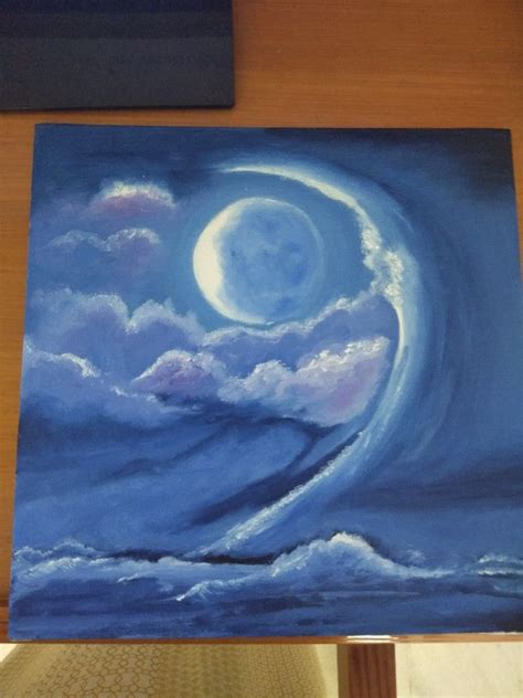 Beautiful | Painting, Moon sea, Starry night