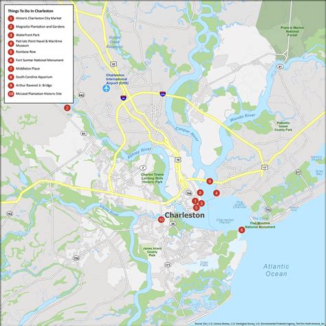 Map of Charleston, South Carolina - GIS Geography