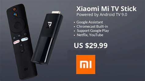 Xiaomi Mi TV-Stick is shown in a promotional image with more ...