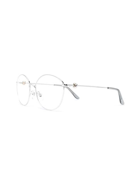 Cartier Eyewear round-frame silver-tone Glasses - Farfetch