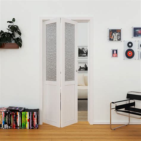 Buy BARNER HOME Bi-Fold Doors, Half Tempered Glass Panel Closet Doors ...