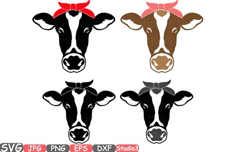 Cow Head Silhouette SVG cowboy western Farm animal 768S By HamHamArt | TheHungryJPEG