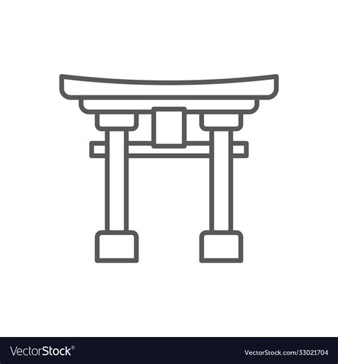 Torii gate icon symbol japanese isolated Vector Image