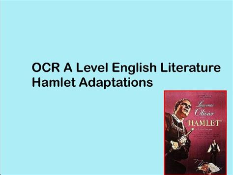 OCR A Level English Lit Hamlet Adaptations | Teaching Resources