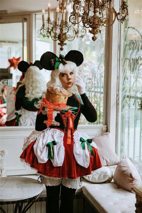 Minnie Mouse Christmas Haloween Costume Cosplay Womans Festive Party ...